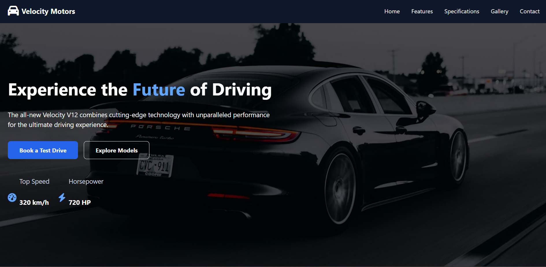 Car Landing Page